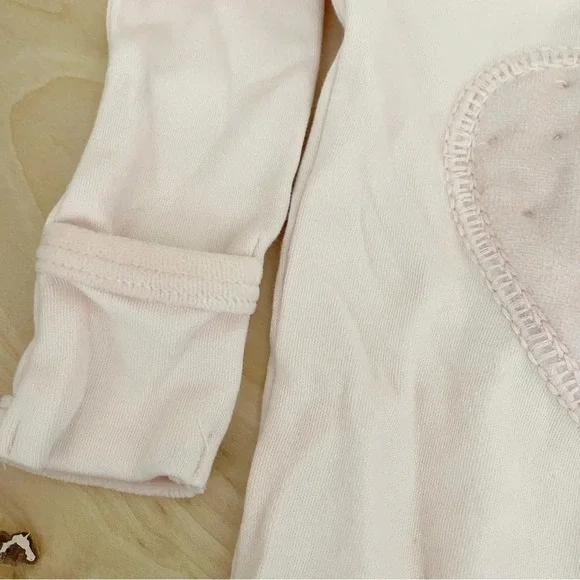 Loved baby Organic Velveteen Graphic Footie in Blush Sz 3-6 - Picture 4 of 7